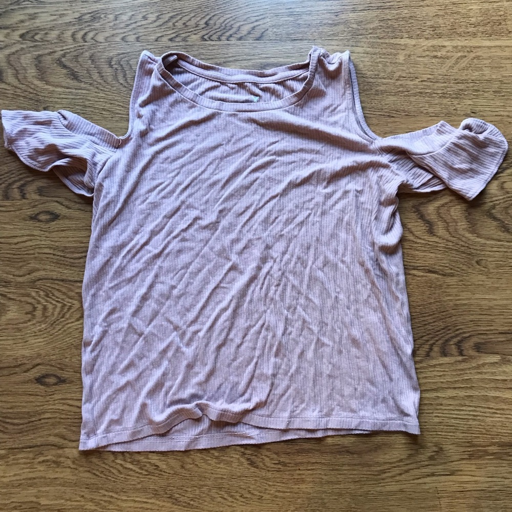 Pink Cold Shoulder Top